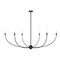 Z-Lite Shannon Chandelier, 6-Light, 62 In.W x 25.75 In.H, Matte Black/white 3040-62MB - alternate 5